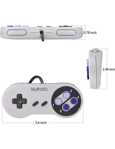 Controlador USB KIWITATA SNES 2X para Juegos Retro PC Mac