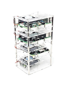 Estuche Acrílico Apilable 4 Capas para Raspberry Pi 5/4/3 - Transparente