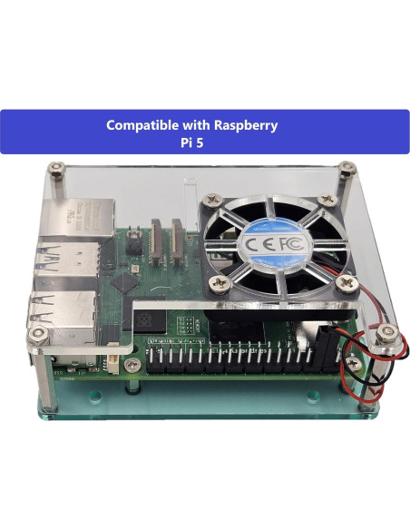 Estuche Acrílico Apilable 4 Capas para Raspberry Pi 5/4/3 - Transparente