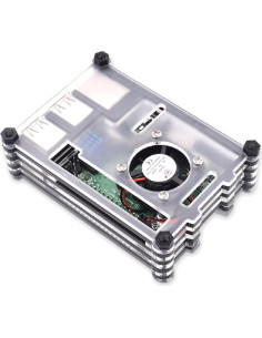Caja Acrílica 9 Capas con Ventilador para Raspberry Pi 3B/3B+ 2