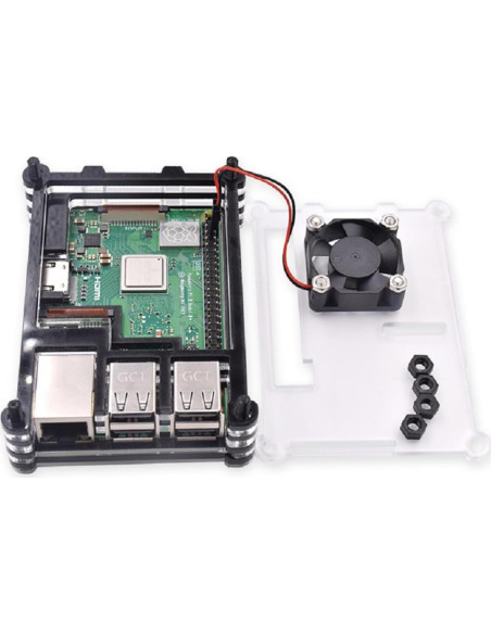 Caja Acrílica 9 Capas con Ventilador para Raspberry Pi 3B/3B+