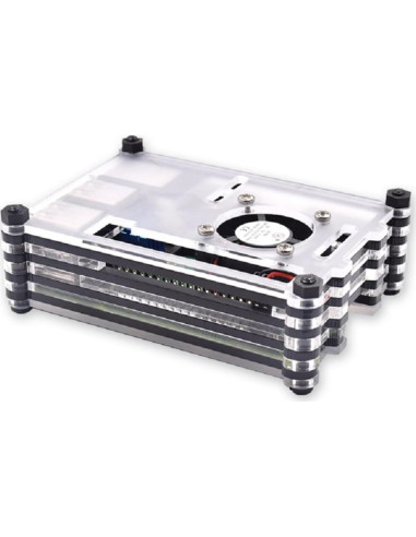 Caja Acrílica 9 Capas con Ventilador para Raspberry Pi 3B/3B+
