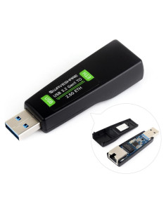 Convertidor Ethernet USB 2.5G Waveshare, Plug and Play, 19.94g