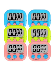 Temporizadores Digitales de Cocina ZILLEEN 6 Piezas Multicolor