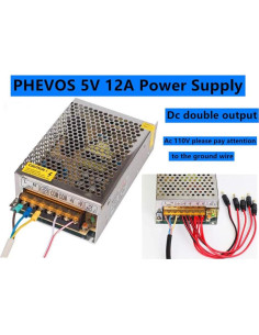 Fuente de Alimentación DC 5V 12A PHEVOS para Raspberry Pi y LED 2
