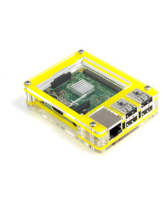 Funda C4 Labs Zebra Amarillo para Raspberry Pi 3 B+/2/B+