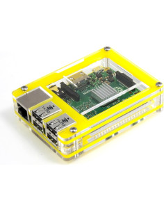 Funda C4 Labs Zebra Amarillo para Raspberry Pi 3 B+/2/B+ 2