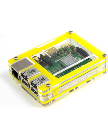 Funda C4 Labs Zebra Amarillo para Raspberry Pi 3 B+/2/B+