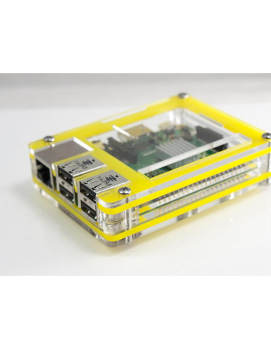 Funda C4 Labs Zebra Amarillo para Raspberry Pi 3 B+/2/B+