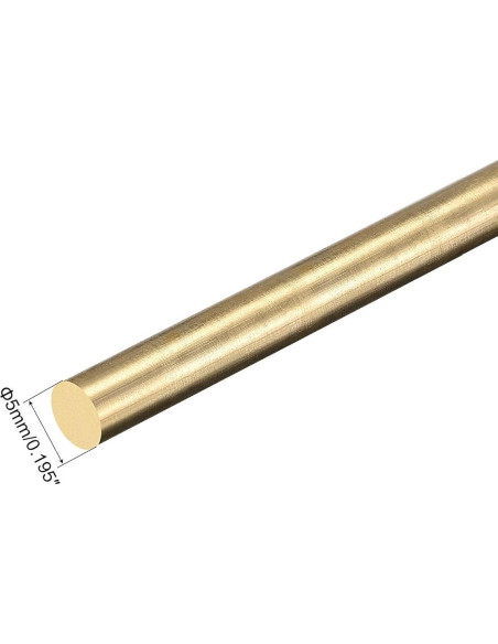 Barra Redonda de Latón uxcell 5mm x 350mm para Modelismo