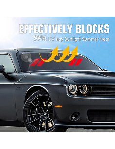 Protector Solar Plegable Qianjiang para Parabrisas Dodge Challenger 2015-2024 2