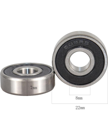 10 Rodamientos 608-2RS KABOBEARING ABEC-5 Doble Sello 8x22x7mm
