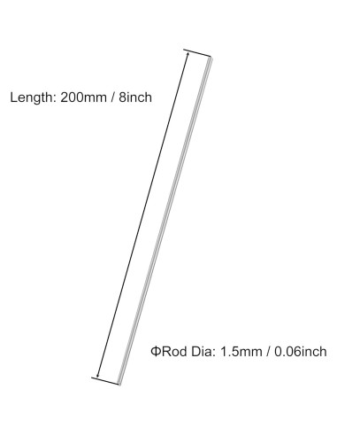 Varilla Redonda Acero Inoxidable 304 1.5mm x 200mm 10pcs