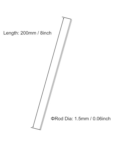 Varilla Redonda Acero Inoxidable 304 1.5mm x 200mm 10pcs