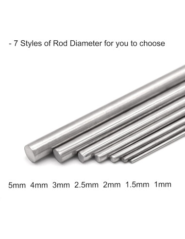 Varilla Redonda Acero Inoxidable 304 1.5mm x 200mm 10pcs