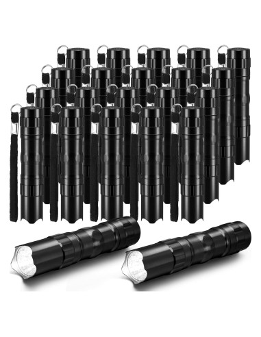 36 Mini Linternas LED Aluminio Tujoe 9.5x1.8cm Portátiles