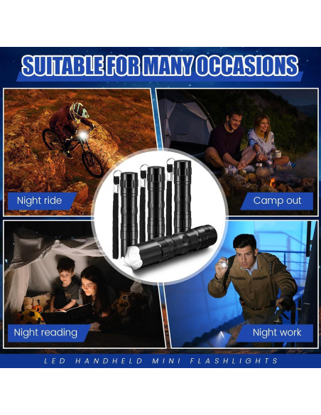 36 Mini Linternas LED Aluminio Tujoe 9.5x1.8cm Portátiles