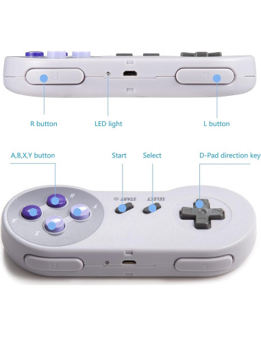 Controlador Inalámbrico Recargable KIWITATA para SNES y PC