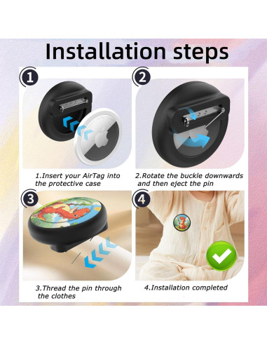 Funda de Silicona para AirTag Wagtune - 2 Pack Niños (Corona y Unicornio)