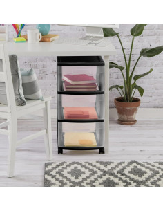 Torre de Almacenamiento CLMSTE 3 Cajones Plástico Negro 2