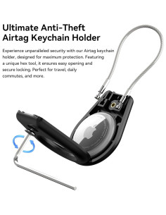 Soporte Seguro para AirTag SkyArmor - 4 Fundas con Cable de Acero 2