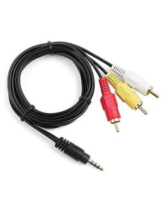 Cable AV 3.5mm a 3 RCA YUSTDA 1.52m para TV y Proyector