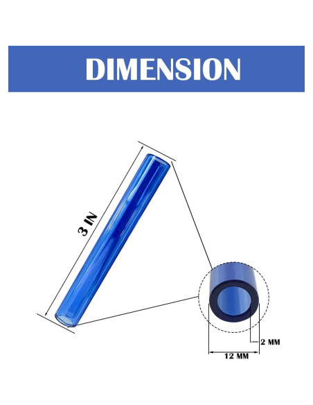 Tuberías de vidrio borosilicato PQAPGT 7.62 cm 10 piezas 12 mm Tuberías de vidrio borosilicato PQAPGT 7.62 cm 10 piezas 12 mm
