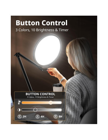 Luz de Anillo UBeesize 25 cm con Brazo Ajustable para Video