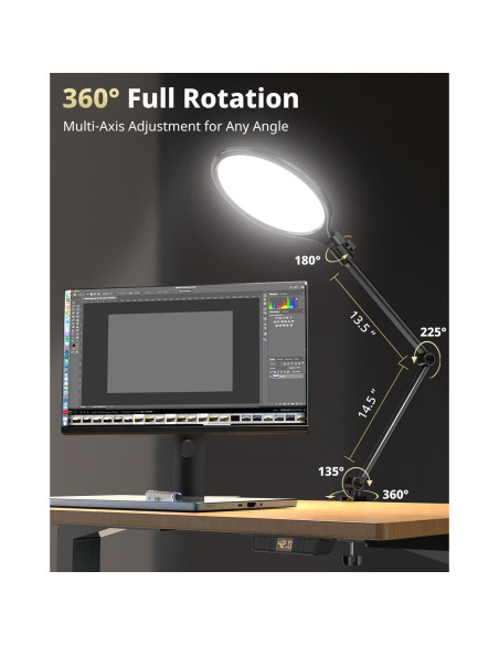 Luz de Anillo UBeesize 25 cm con Brazo Ajustable para Video