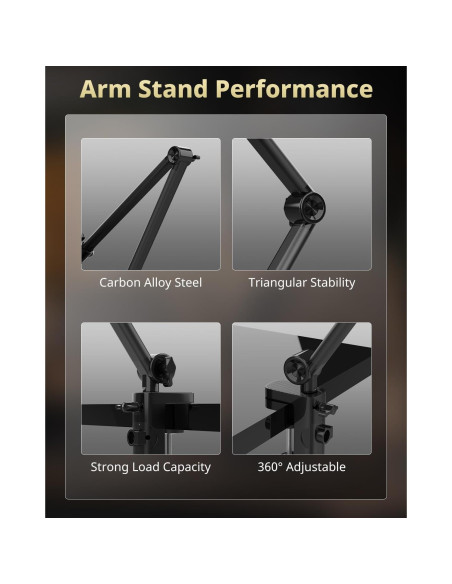 Luz de Anillo UBeesize 25 cm con Brazo Ajustable para Video