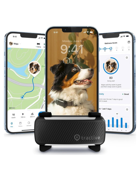 Rastreador GPS para Perros Tractive TG6A Negro - Monitoreo en Tiempo Real