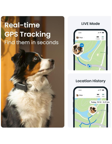 Rastreador GPS para Perros Tractive TG6A Negro - Monitoreo en Tiempo Real