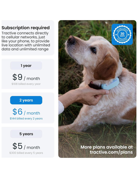 Rastreador GPS para Perros Tractive TG6A Negro - Monitoreo en Tiempo Real