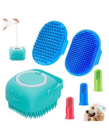 Juego de Cepillos de Baño para Perros Comotech 3 Piezas