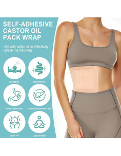 Paquete de 12 Almohadillas de Aceite de Ricino Orgánico 20.1x14cm 2