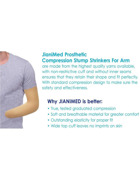 Reductor de muñón protésico JianiMed XL 20-30 mmHg Beige