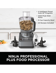 Procesador de Alimentos Ninja BN601, 1000W, 9 Tazas, 4 Funciones 2