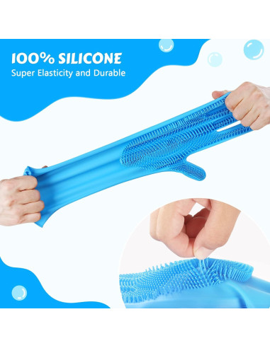 Guantes de Aseo para Mascotas Pecute - Silicona Azul 34x15cm