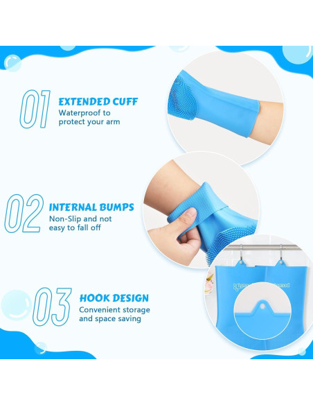 Guantes de Aseo para Mascotas Pecute - Silicona Azul 34x15cm