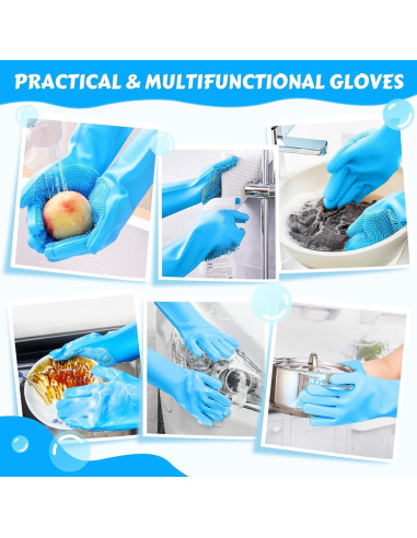 Guantes de Aseo para Mascotas Pecute - Silicona Azul 34x15cm