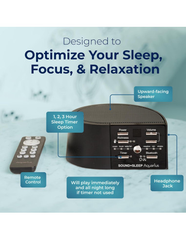 Máquina de Sonido Aquarius Adaptive Sound - Ruido Blanco y Agua