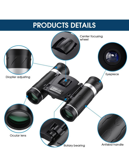 Binoculares Compactos 200x25 FLYANT para Adultos y Niños