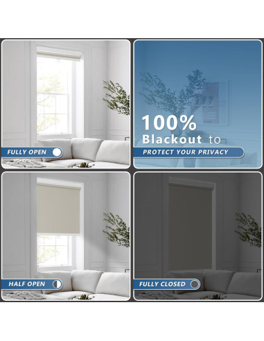 Persianas Motorizadas Grandekor Beige 58.42x182.88 cm Blackout