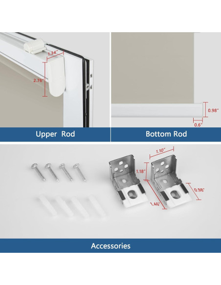 Persianas Motorizadas Grandekor Beige 58.42x182.88 cm Blackout