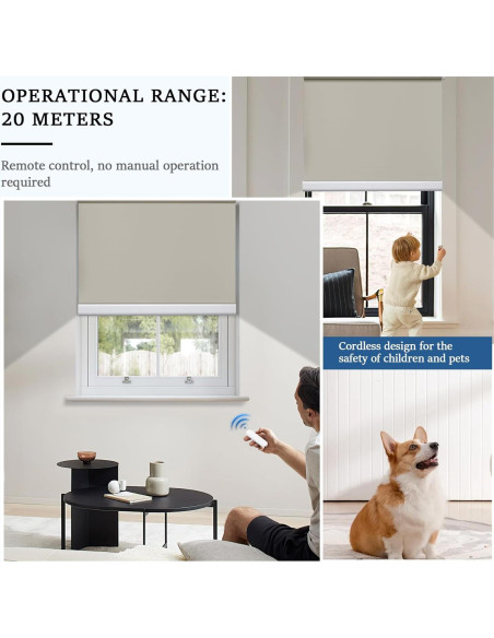 Persianas Motorizadas Grandekor Beige 58.42x182.88 cm Blackout