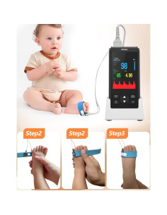 Oxímetro de Pulso HealthTree Recargable para Bebés y Adultos 2