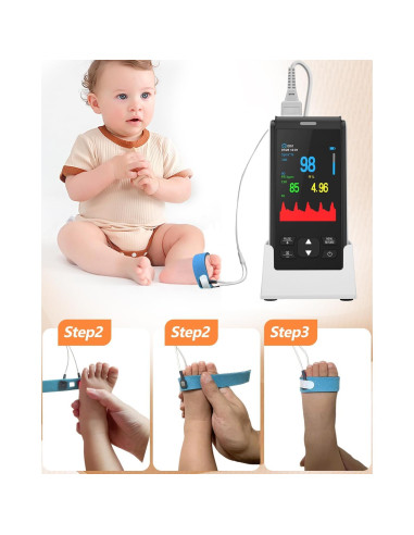 Oxímetro de Pulso HealthTree Recargable para Bebés y Adultos