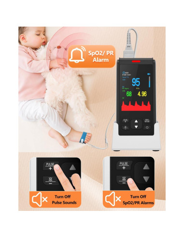 Oxímetro de Pulso HealthTree Recargable para Bebés y Adultos