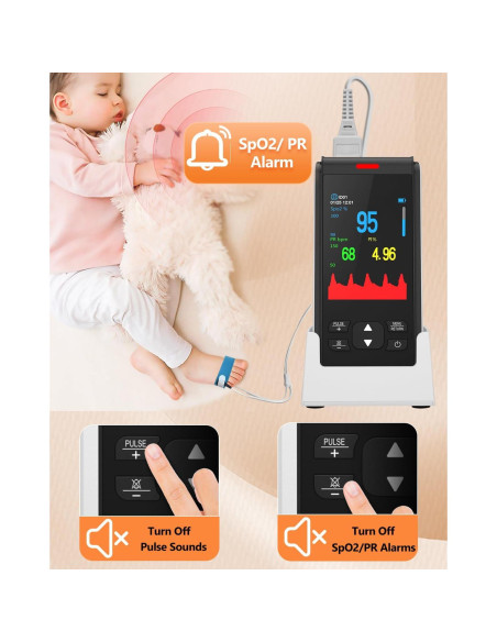 Oxímetro de Pulso HealthTree Recargable para Bebés y Adultos