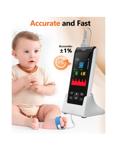 Oxímetro de Pulso HealthTree Recargable para Bebés y Adultos